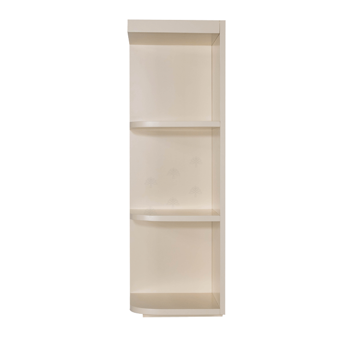 Princeton Creamy White Glazed Wall Open End Shelf No Door 2 Fixed Shelves (Left)