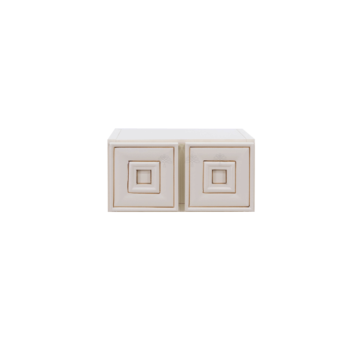Princeton Creamy White Glazed Wall Small Drawer Cabnet 2 Drawers