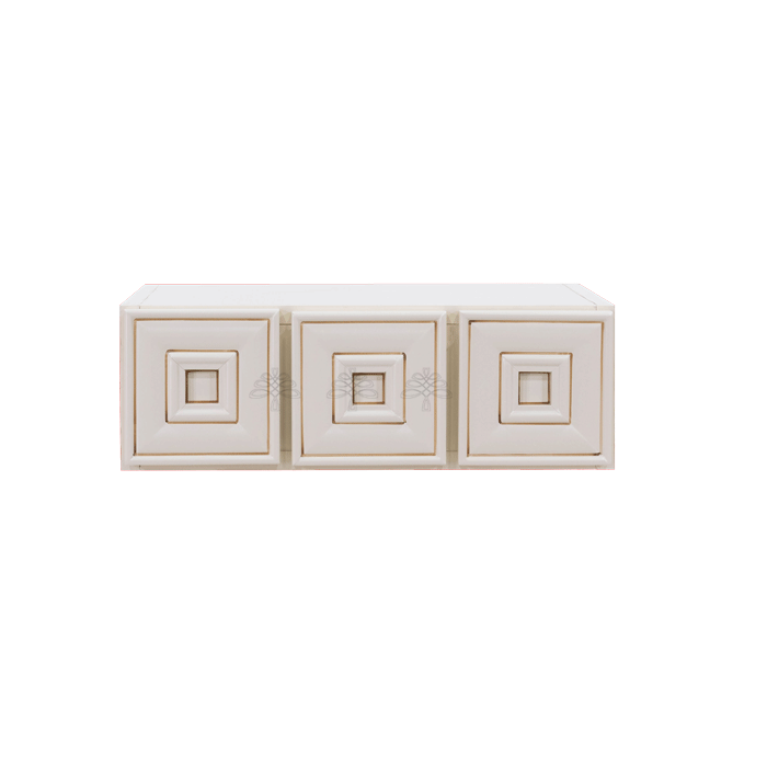 Princeton Creamy White Glazed Wall Small Drawer Cabnet 3 Drawers