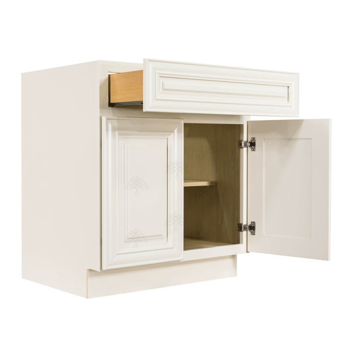Princeton Off-white Base Cabinet 1 Drawer 2 Doors 1 Adjustable Shelf