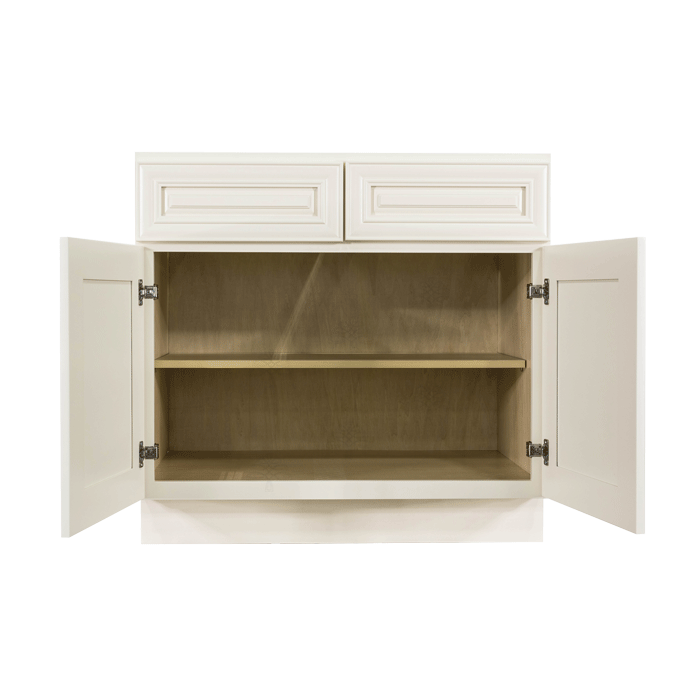 Princeton Off-white Base Cabinet 2 Drawers 2 Doors 1 Adjustable Shelf