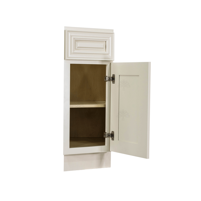 Princeton Off-white Base End Angle Cabinet 1 Fake Drawer 1 Door Adjustable Shelf (Right)