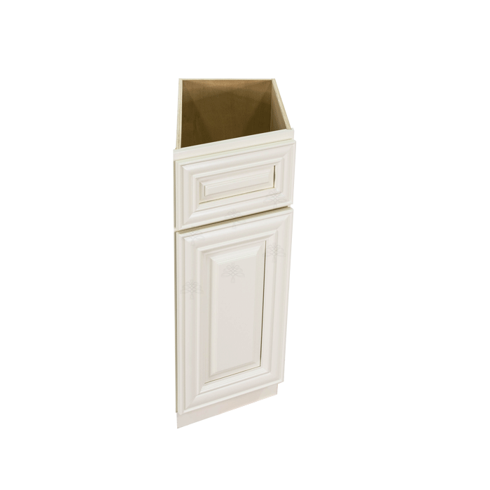 Princeton Off-white Base End Angle Cabinet 1 Fake Drawer 1 Door Adjustable Shelf (Right)