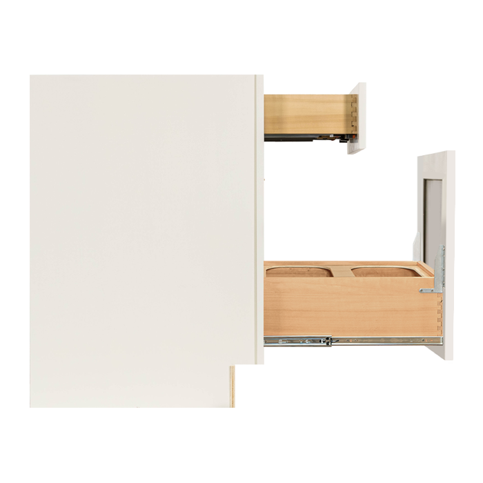 Princeton Series Off White Painted Finish Base Waste Basket Cabinet