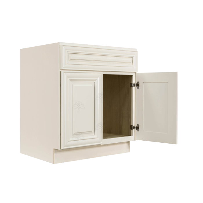 Princeton Off-white Sink Base Cabinet 1 Dummy Drawer 2 Doors