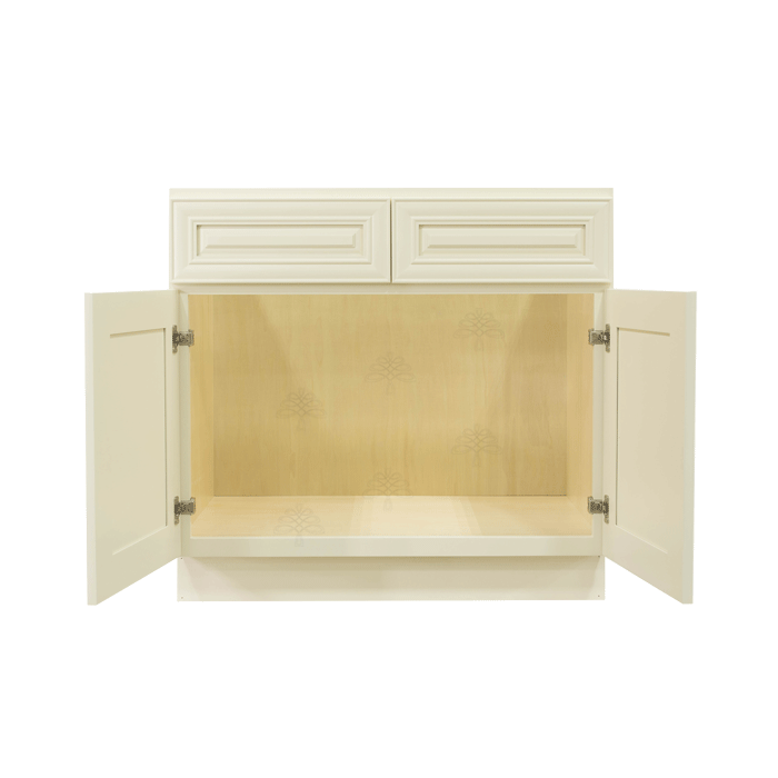 Princeton Off-white Sink Base Cabinet 2 Dummy Drawer 2 Doors