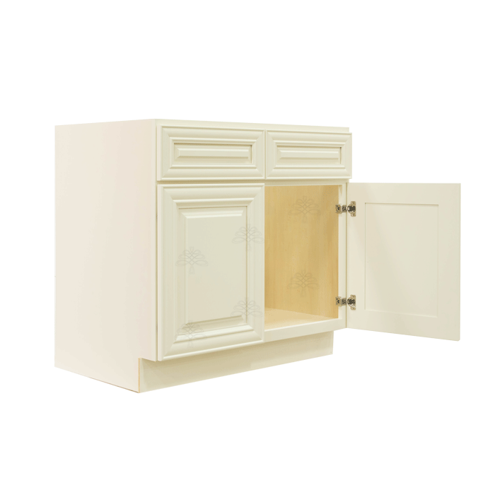 Princeton Off-white Sink Base Cabinet 2 Dummy Drawer 2 Doors