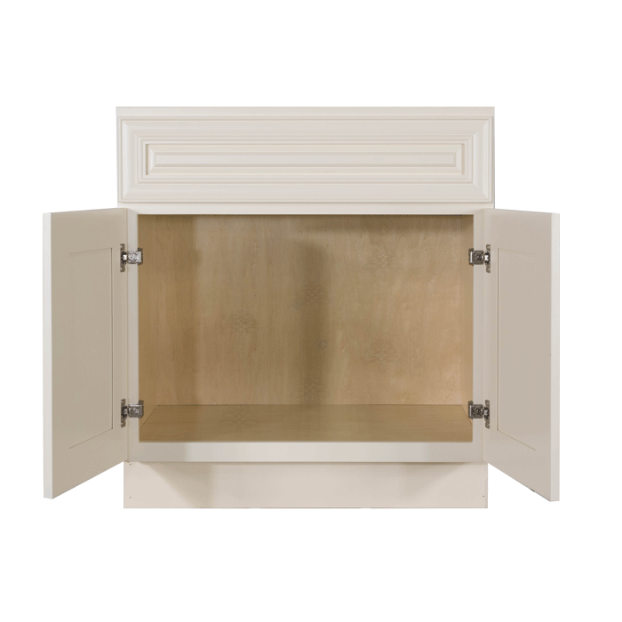 Princeton Off-white Vanity Sink Base Cabinet 1 Dummy Drawer 2 Doors