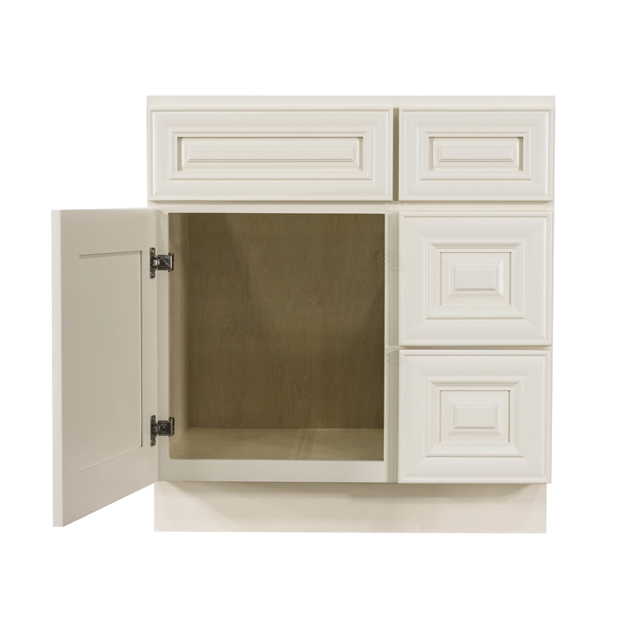 Princeton Off-white Vanity Sink Base Cabinet 1 Dummy Drawer 1 Door (Right)