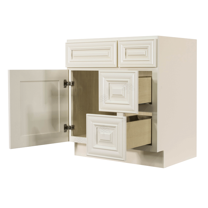 Princeton Off-white Vanity Sink Base Cabinet 1 Dummy Drawer 1 Door (Right)