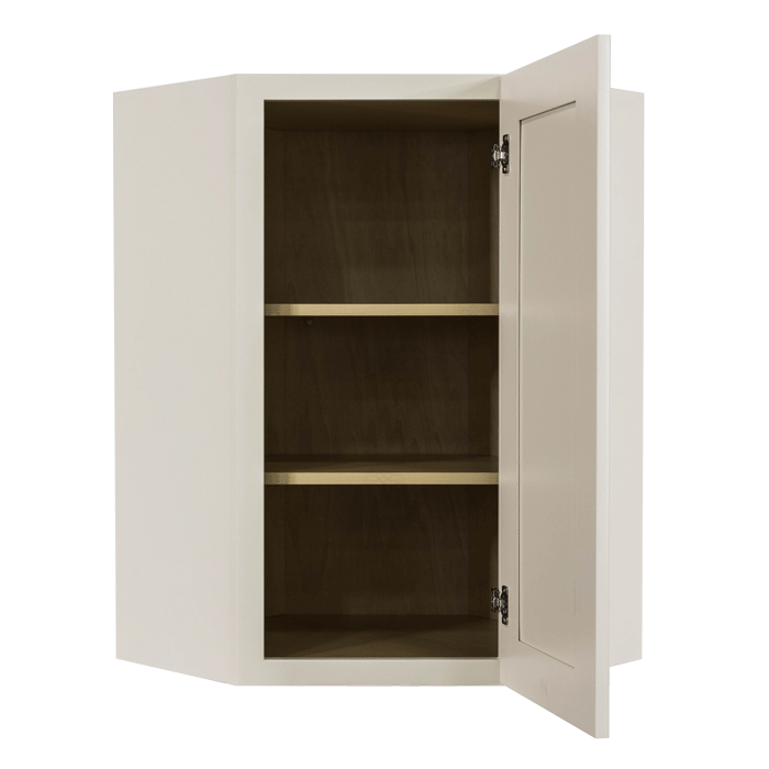 Princeton Off-white Wall Diagonal Corner 1 Door 2 Adjustable Shelves