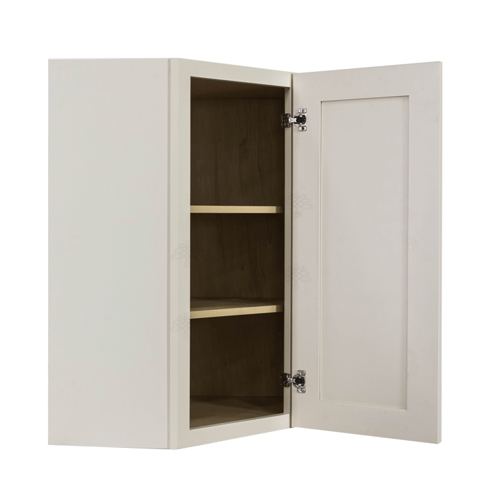 Princeton Off-white Wall Diagonal Corner 1 Door 2 Adjustable Shelves