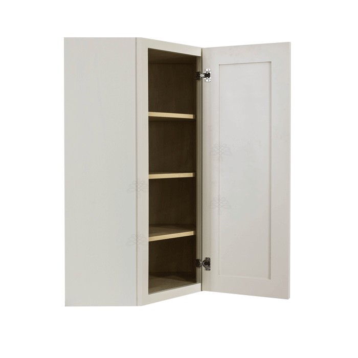 Princeton Off-white Wall Diagonal Corner 1 Door 3 Adjustable Shelves