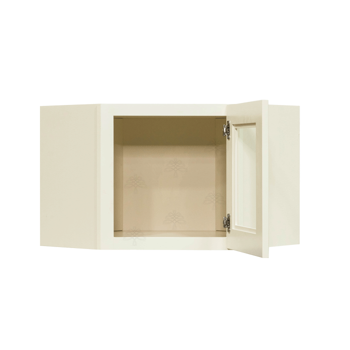 Princeton Off-White Wall Diagonal Mullion Door Cabinet 1 Door 3 Adjustable Shelves Glass Not Included