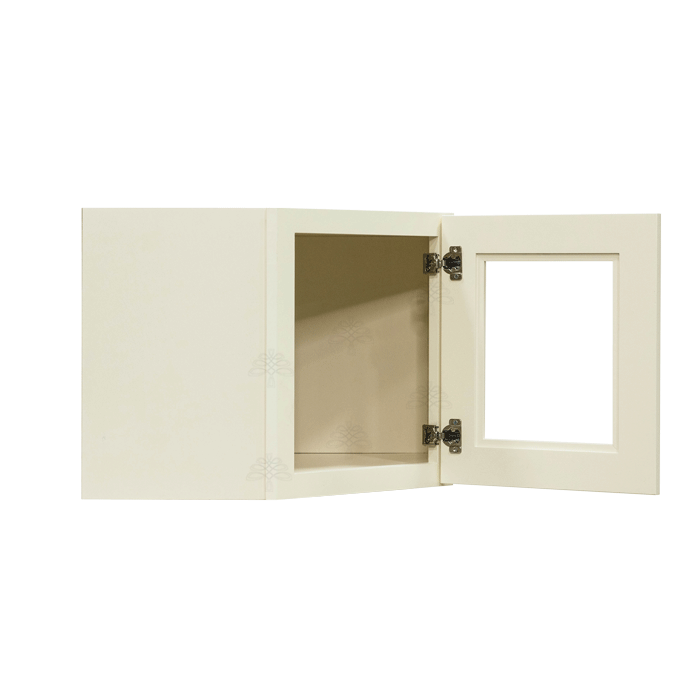 Princeton Off-White Wall Diagonal Mullion Door Cabinet 1 Door 3 Adjustable Shelves Glass Not Included