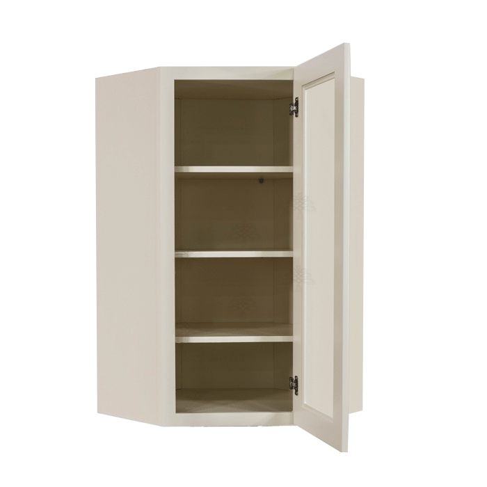 Princeton Off-white Wall Diagonal Mullion Door Cabinet 1 Door 3 Adjustable Shelves Glass not Included