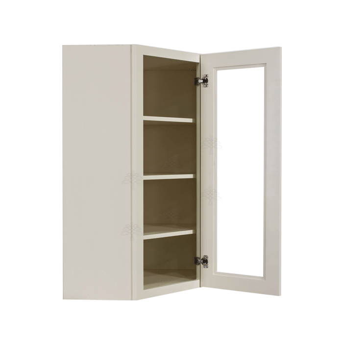 Princeton Off-white Wall Diagonal Mullion Door Cabinet 1 Door 3 Adjustable Shelves Glass not Included
