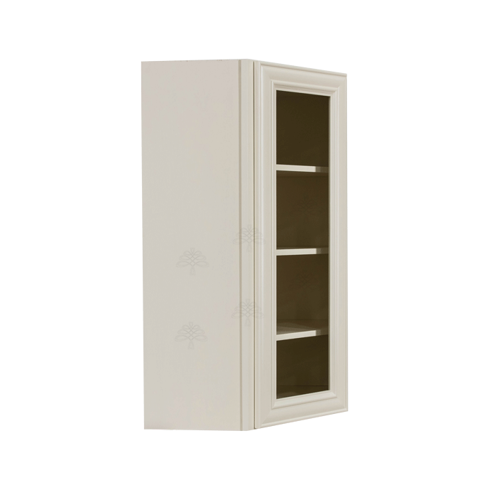 Princeton Off-white Wall Diagonal Mullion Door Cabinet 1 Door 3 Adjustable Shelves Glass not Included