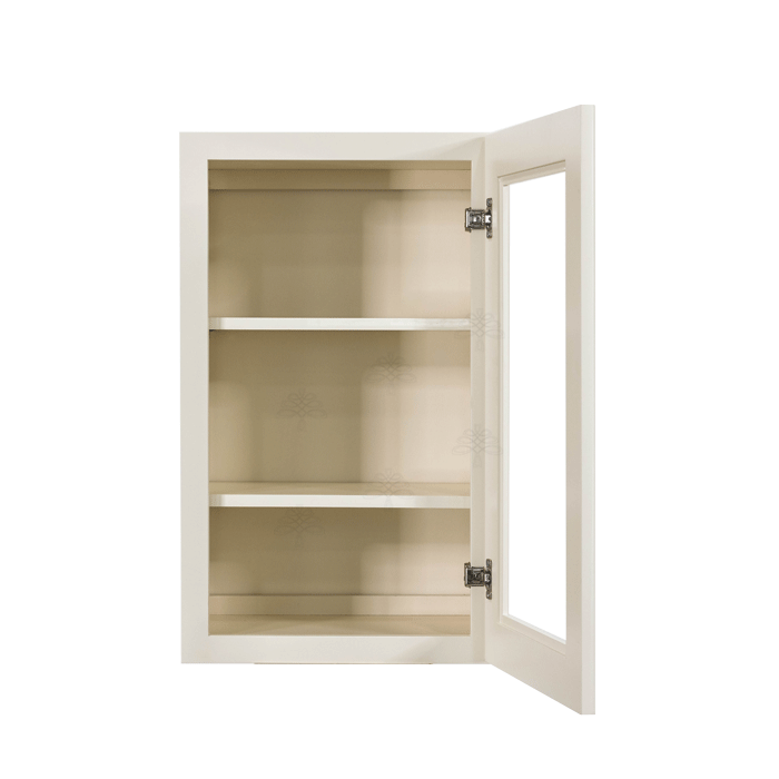 Princeton Off-white Wall Mullion Door Cabinet 1 Door 2 Adjustable Shelves Glass not Included