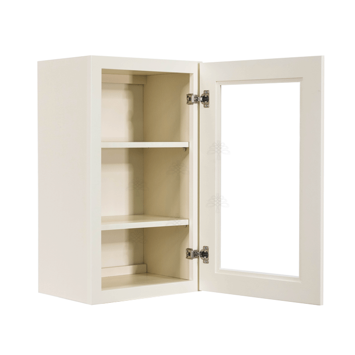 Princeton Off-white Wall Mullion Door Cabinet 1 Door 2 Adjustable Shelves Glass not Included