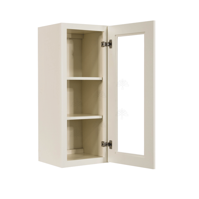Princeton Off-white Mullion Door Cabinet 1 Door 2 Adjustable Shelves Glass not Included