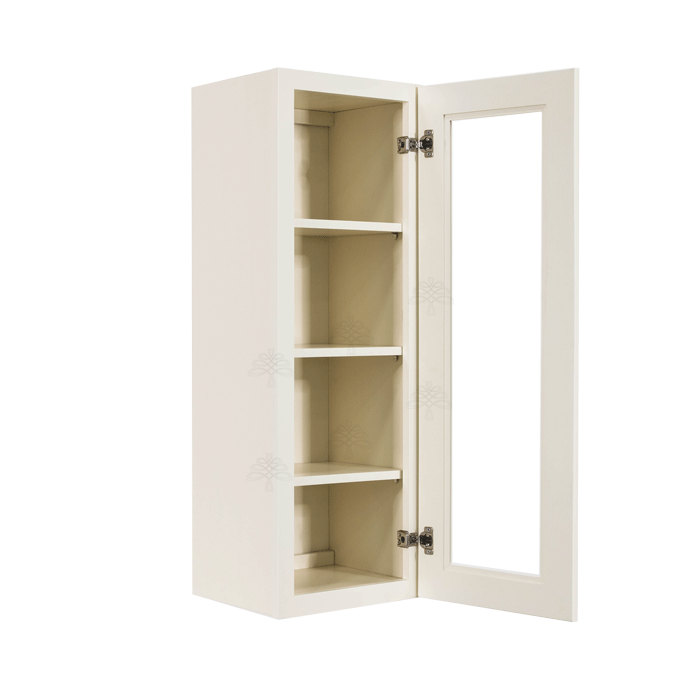 Princeton Off-white Wall Mullion Door Cabinet 1 Door 3 Adjustable Shelves Glass not Included