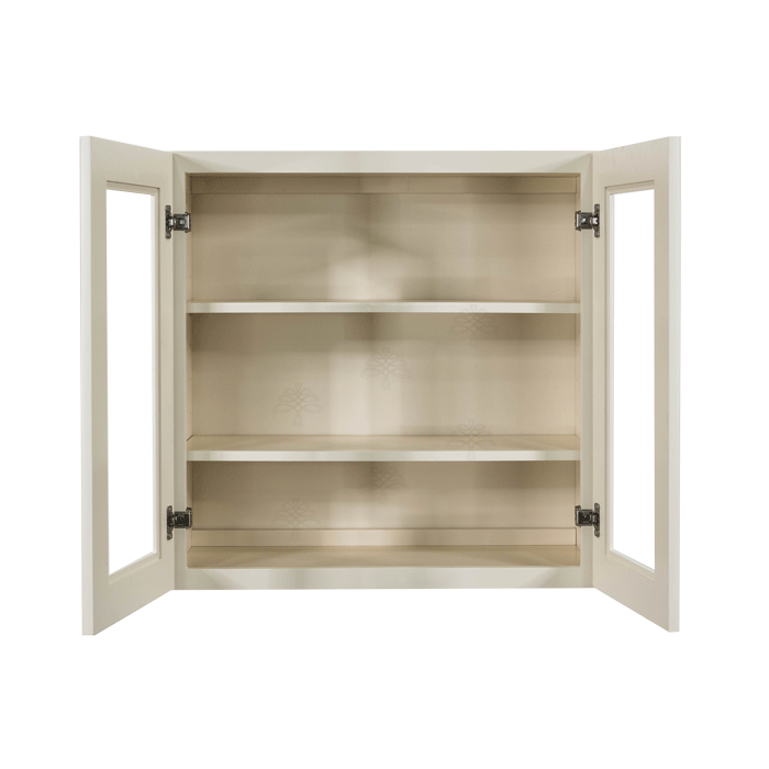 Princeton Off-white Wall Mullion Door Cabinet 2 Door 2 Adjustable Shelves Glass not Included
