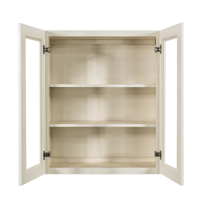 Princeton Off-white Wall Mullion Door Cabinet 2 Doors 2 Adjustable Shelves Glass not Included
