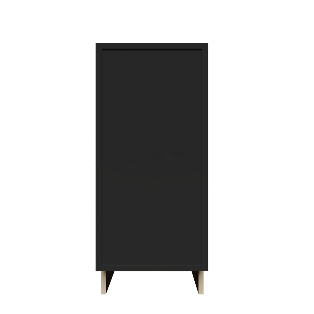 Urban Slim Black Painted Finish Full Height Base Cabinet with 1 Door and 1 Shelf