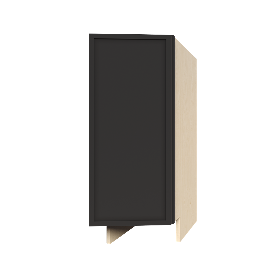 Urban Slim Black Painted Finish Full Height Base End Angle Cabinet Right with 1 Shelf