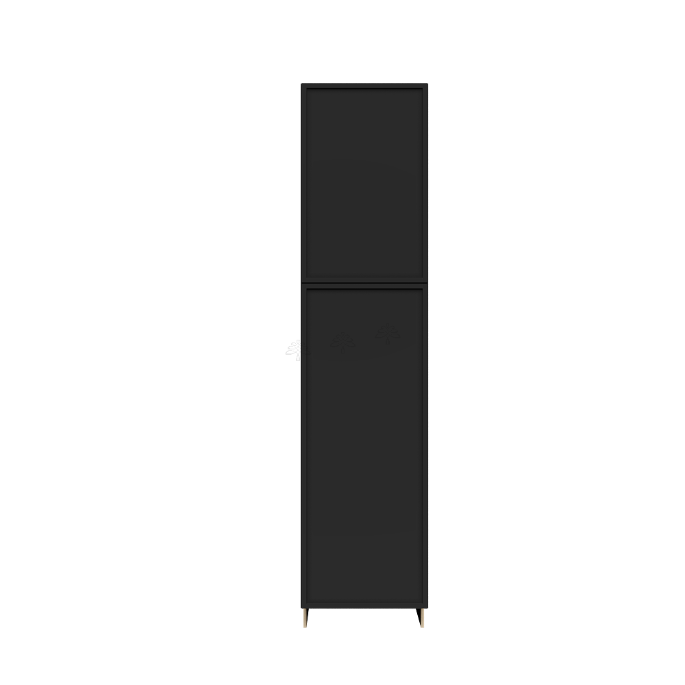 Urban Slim Black Painted Finish Pantry Cabinet with 2 Doors