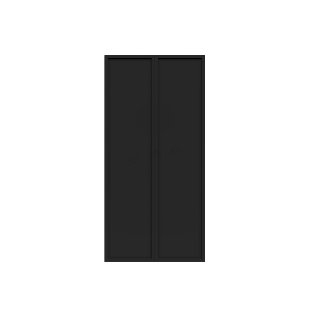 Urban Slim Black Painted Finish Pantry Cabinet Section with 2 Doors