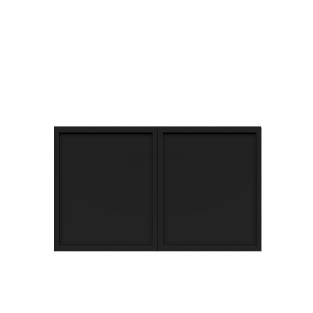 Urban Slim Black Painted Finish Wall Cabinet  with 2 doors
