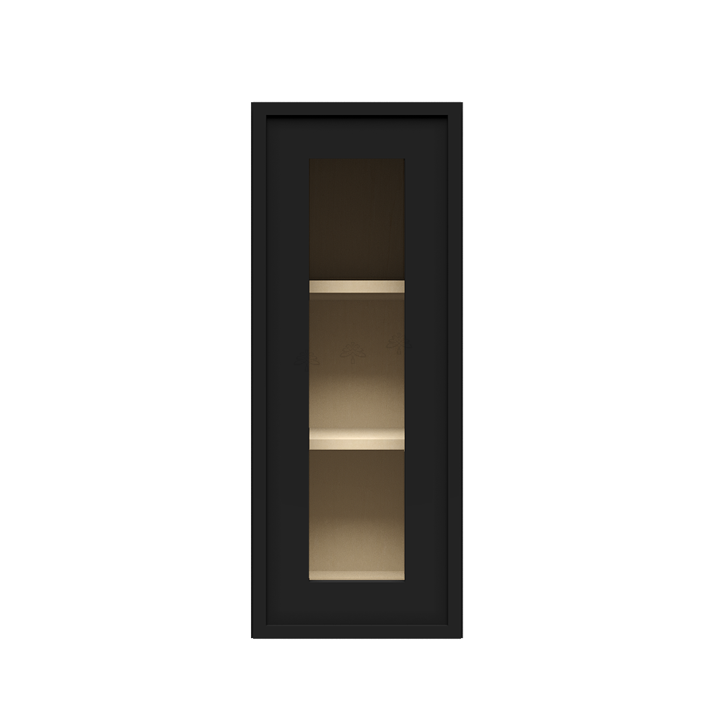 Urban Slim Black Painted Finish Wall Mullion Door Cabinet