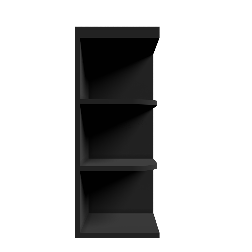 Urban Slim Black Painted Finish Wall Open End Shelf
