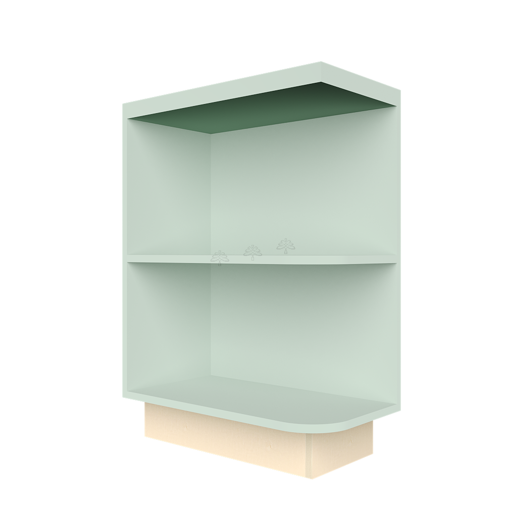 Urban Slim Minty Green Shaker Painted Finish Base Open End Shelf Left
