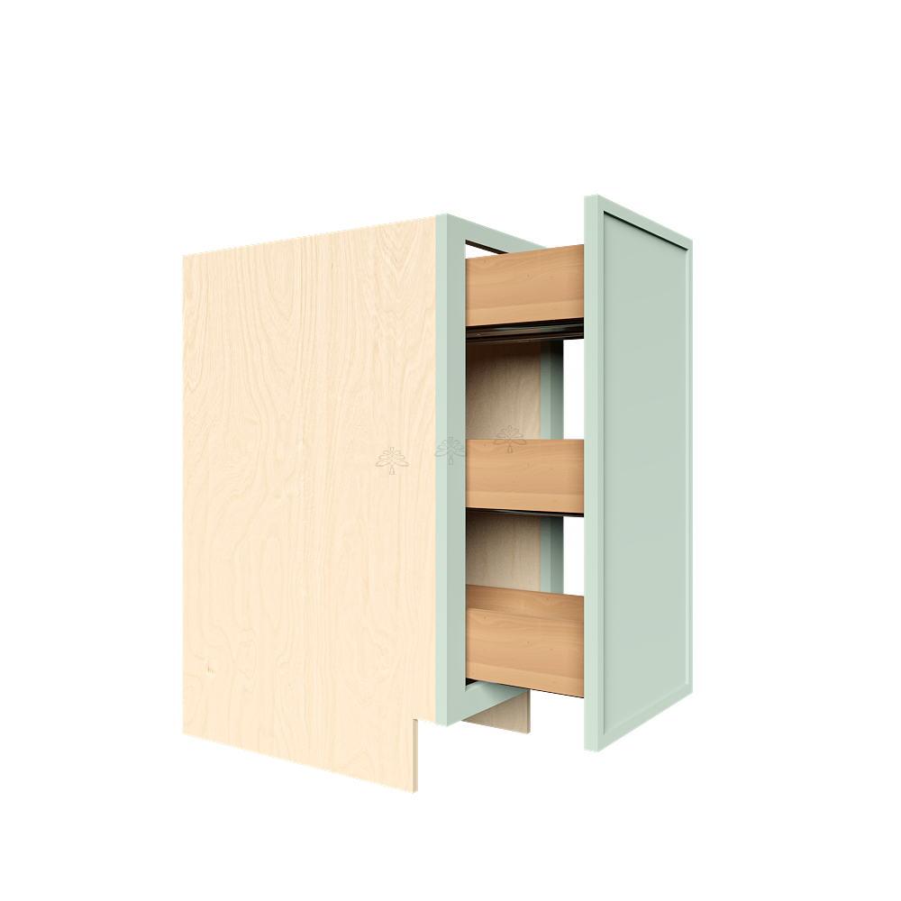 Urban Slim Minty Green Shaker Painted Finish Base Spice Rack Cabinet