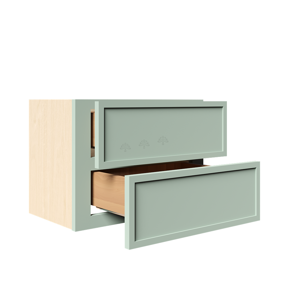 Urban Slim Minty Green Shaker Painted Finish Counter Top Drawers