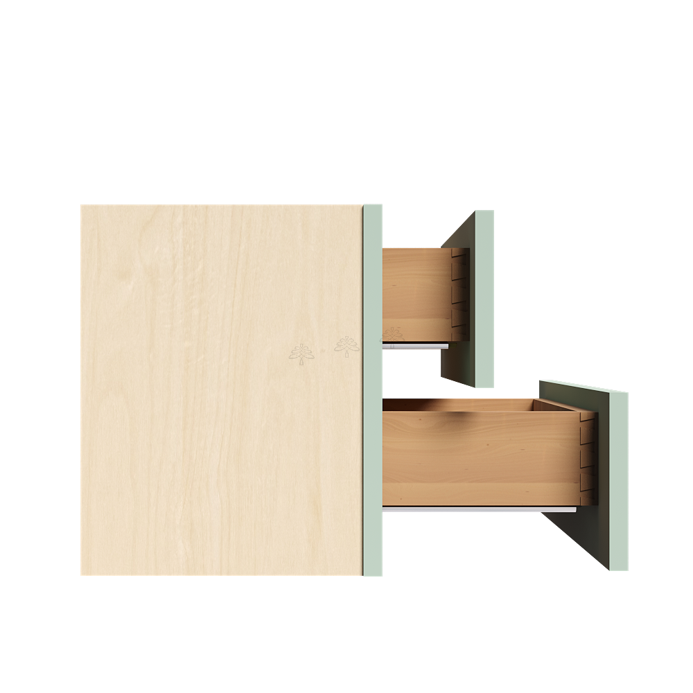 Urban Slim Minty Green Shaker Painted Finish Counter Top Drawers