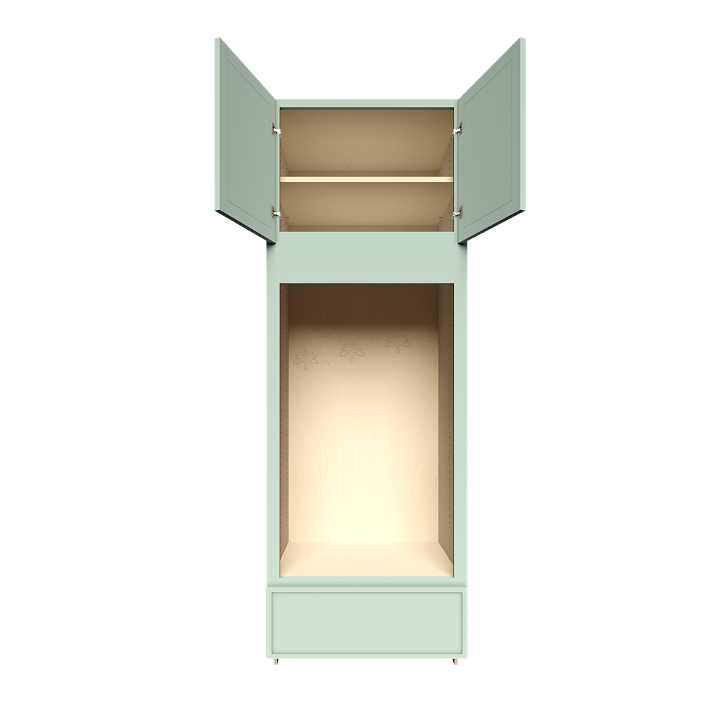 Urban Slim Minty Green Shaker Painted Finish Double Oven Cabinet with 1 Bottom Drawer and 2 Upper Doors
