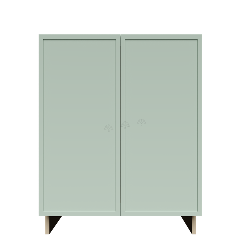 Urban Slim Minty Green Shaker Painted Finish Full Height Base Cabinet with 2 Doors and 1 Shelf