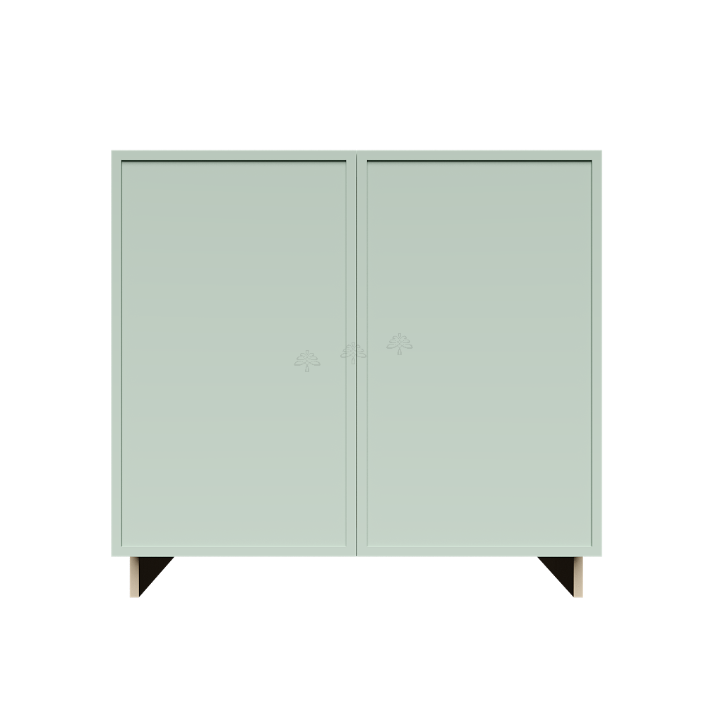 Urban Slim Minty Green Shaker Painted Finish Full Height Base Cabinet with 2 Doors and 1 Shelf