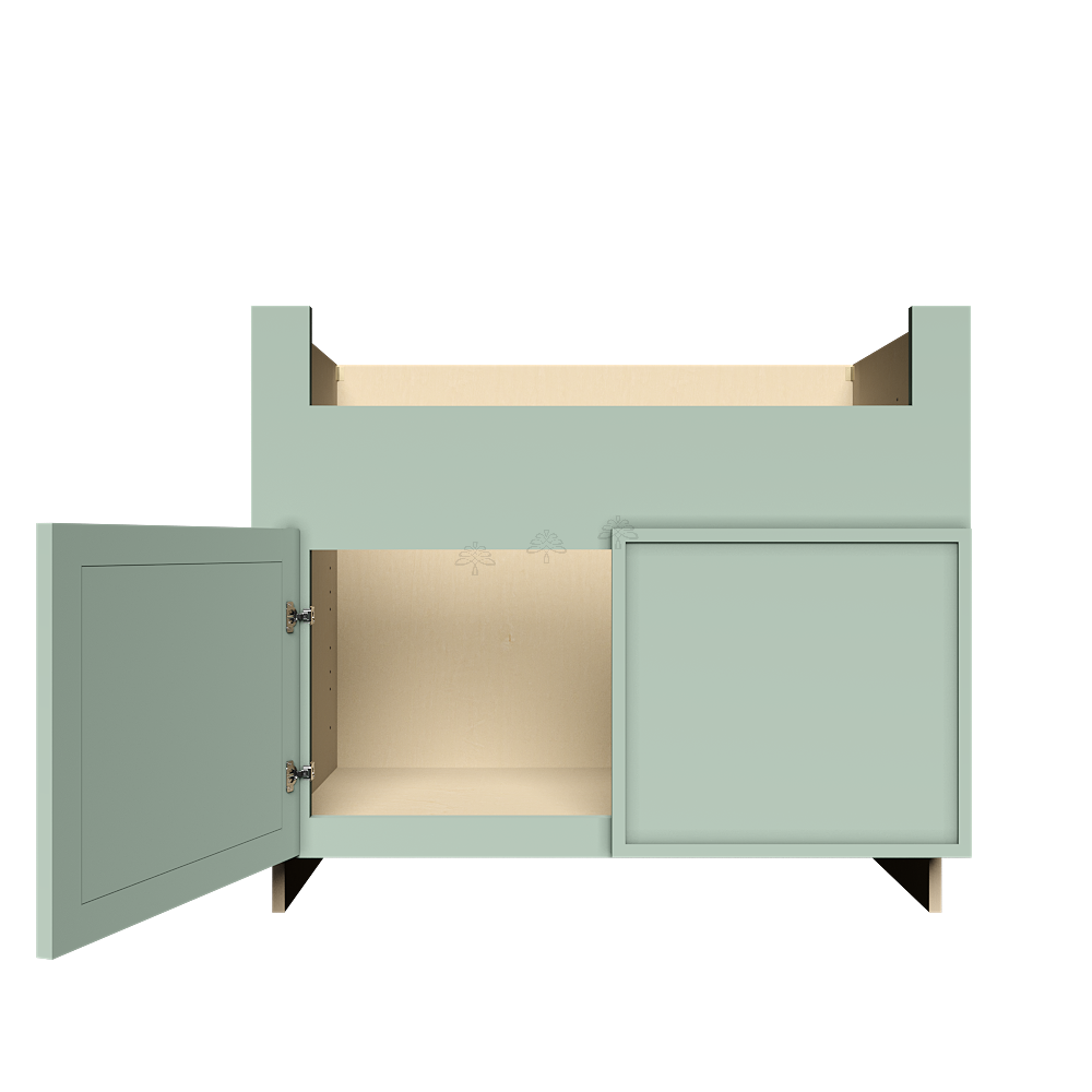 Urban Slim Minty Green Shaker Painted Finish Farm Sink Base