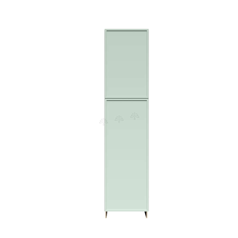 Urban Slim Minty Green Shaker Painted Finish Pantry Cabinet with 2 Doors