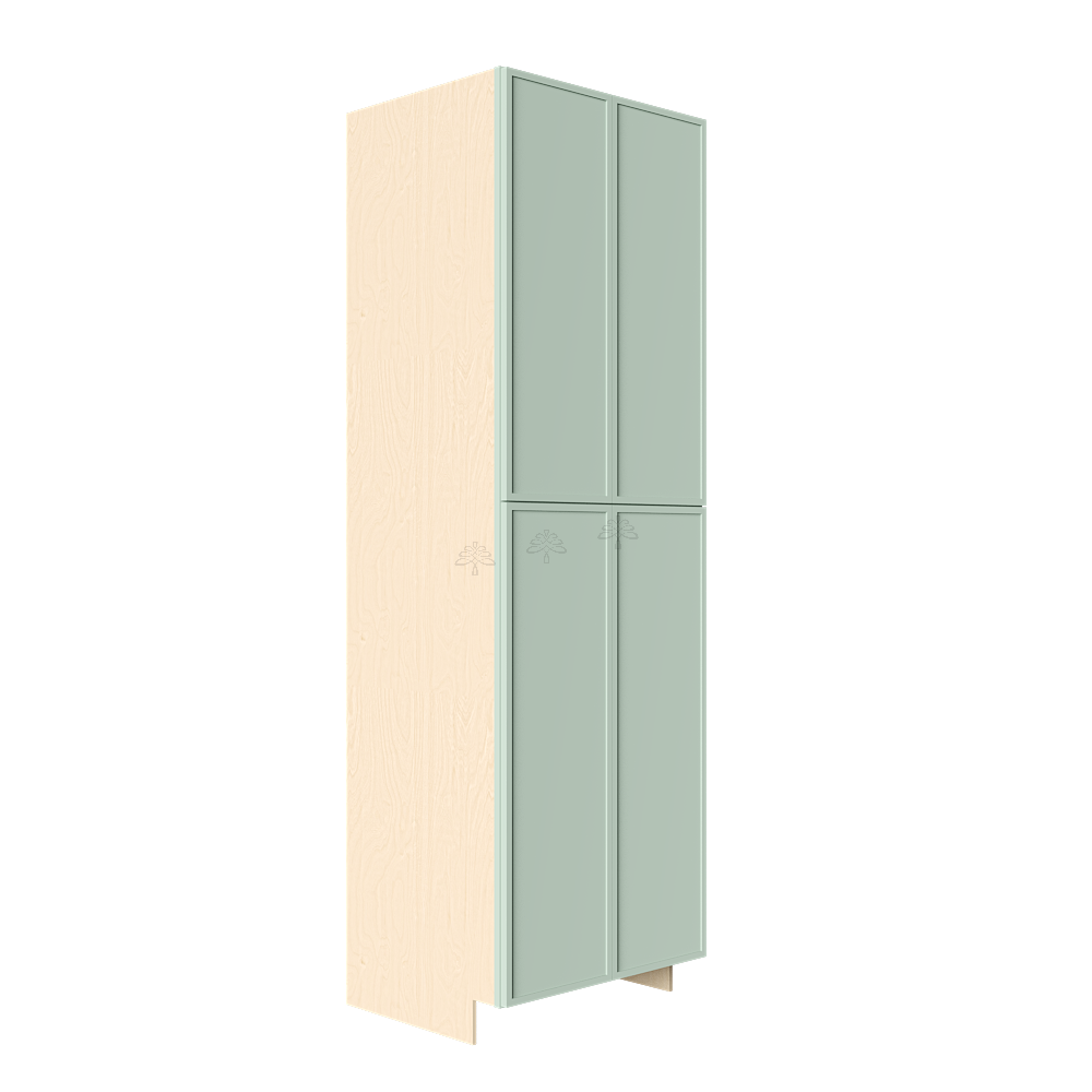 Urban Slim Minty Green Shaker Painted Finish Pantry Cabinet with 4 Doors