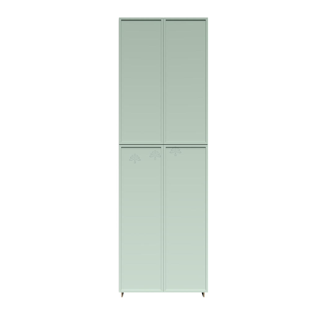 Urban Slim Minty Green Shaker Painted Finish Pantry Cabinet with 4 Doors