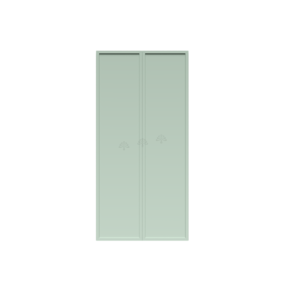 Urban Slim Minty Green Shaker Painted Finish Pantry Cabinet Section with 2 Doors