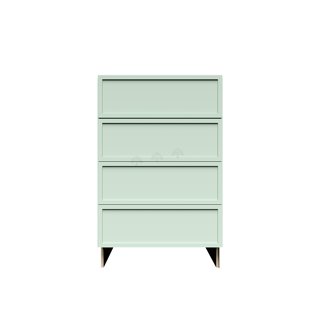Urban Slim Minty Green Shaker Painted Finish Tall Vanity Drawer Base Cabinet with 4 Drawers