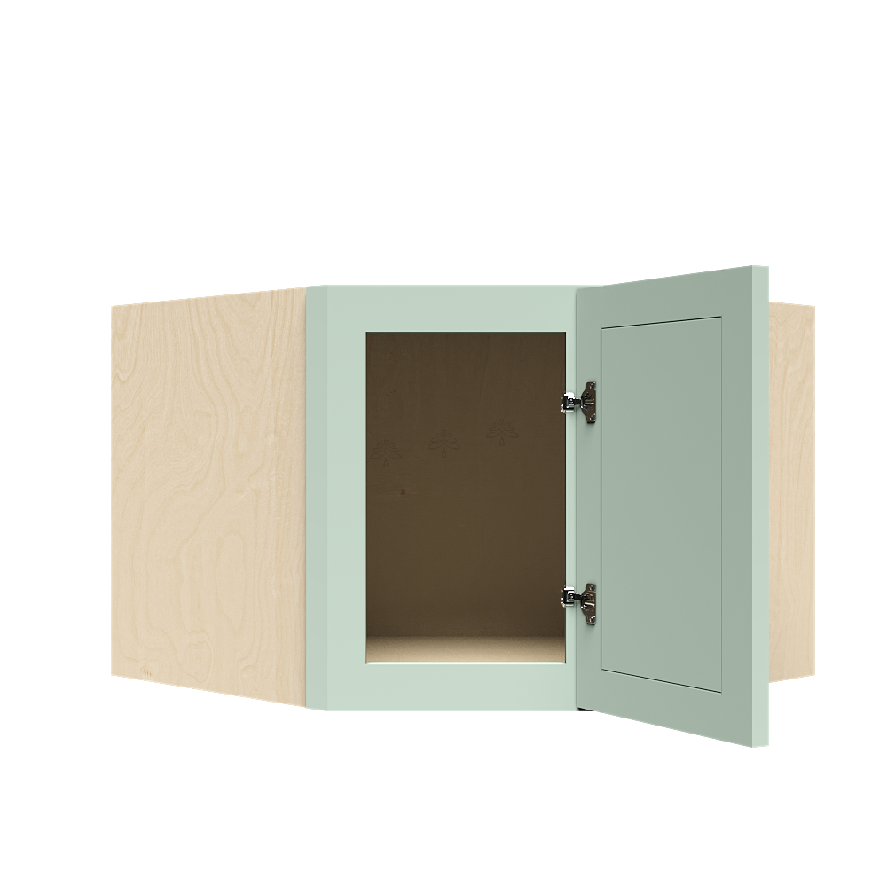 Urban Slim Minty Green Shaker Painted Finish Wall Diagonal Corner Cabinet