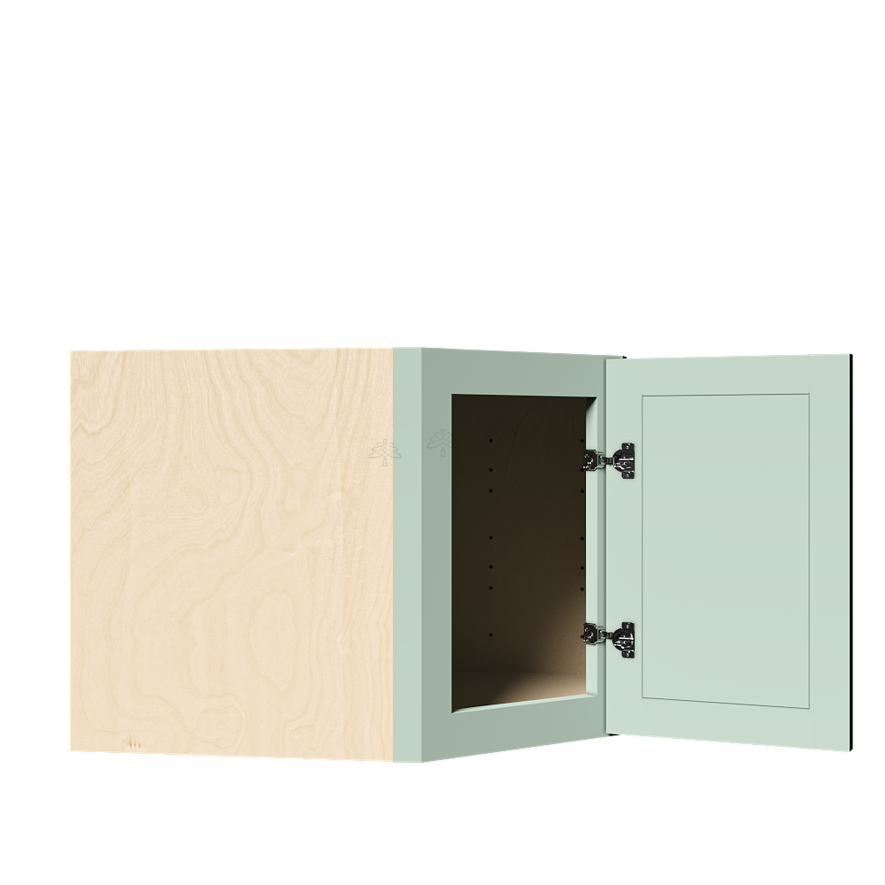 Urban Slim Minty Green Shaker Painted Finish Wall Diagonal Corner Cabinet